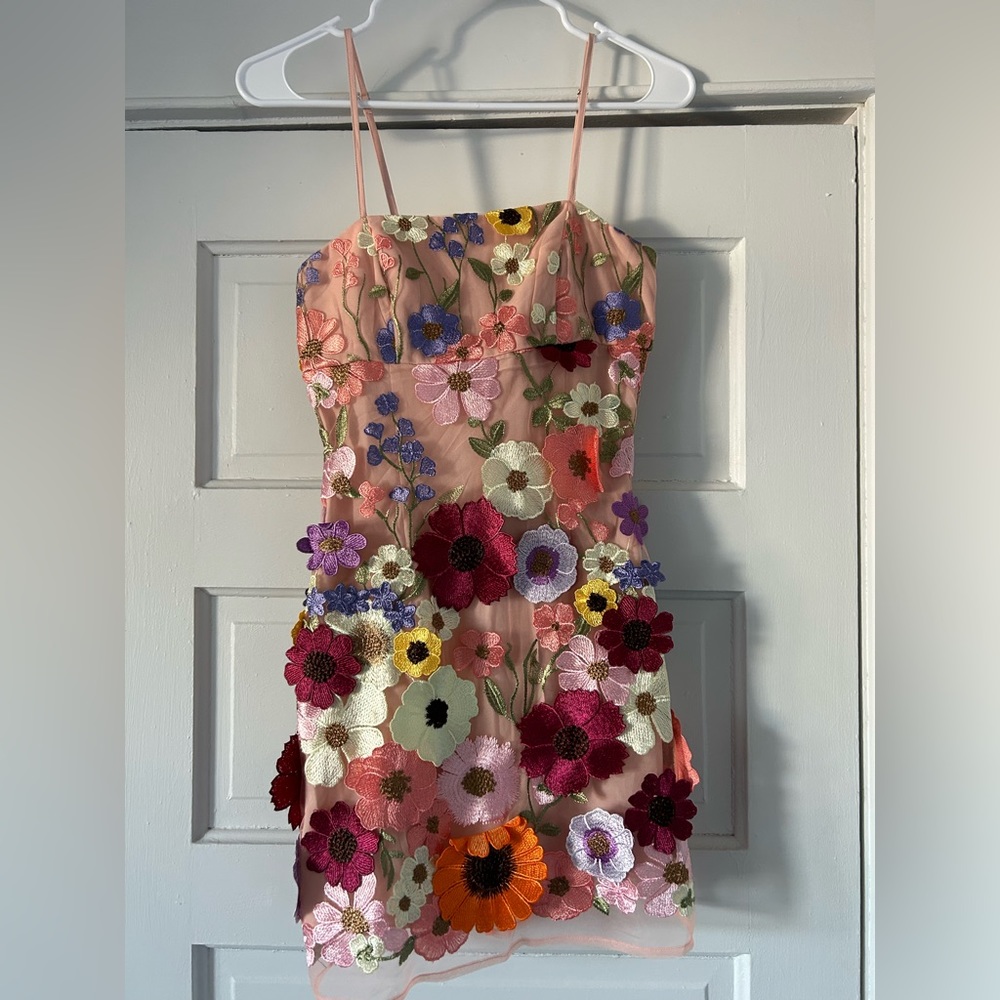 Vici Floral Appliqué Mini Dress Taylor Swift Vibes